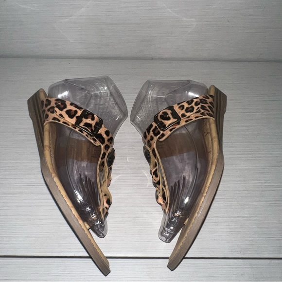 BLOWFISH Malibu Leopard Animal Print Patent Heel Sandals - Picture 4 of 7